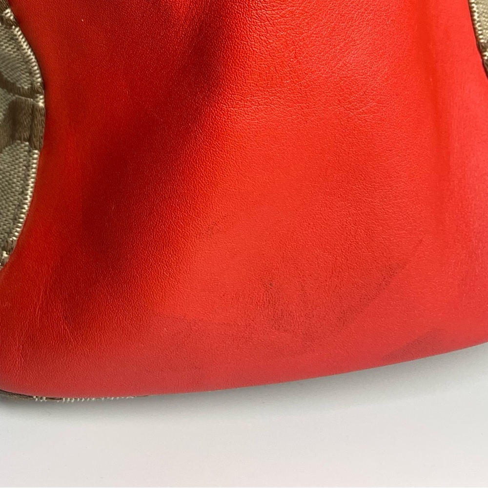 $25 LS Coach Colette Red & Khaki Signature Carryall w/COA - Picture 16 of 16